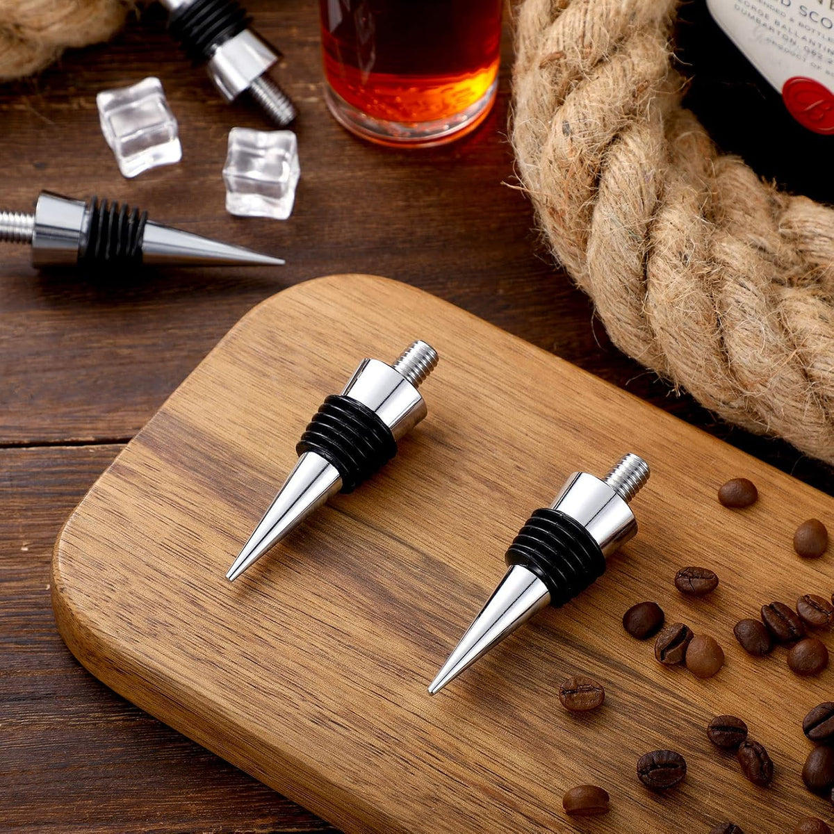 Honeydak 12 Pieces Stainless Steel Wine Bottle Stoppers Reusable Corks