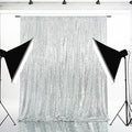 Eternal Beauty Silver Sequin Backdrop, 4x7 Ft Glitter Background Curtains for Shimmer Photography Party Wedding Birthday Back Drop Decor