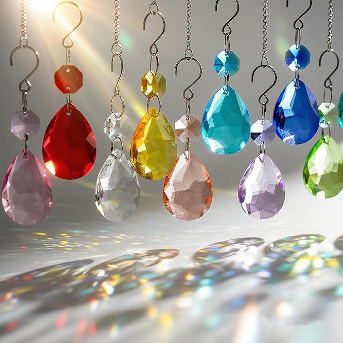 H&D HYALINE & DORA 3Inch Crystal Suncatcher Bauhinia Prisms Pendants 10Pcs Chandelier Crystals Replacement Hanging Sun Catcher Beads for DIY Arts Crafts Decor (Clear)