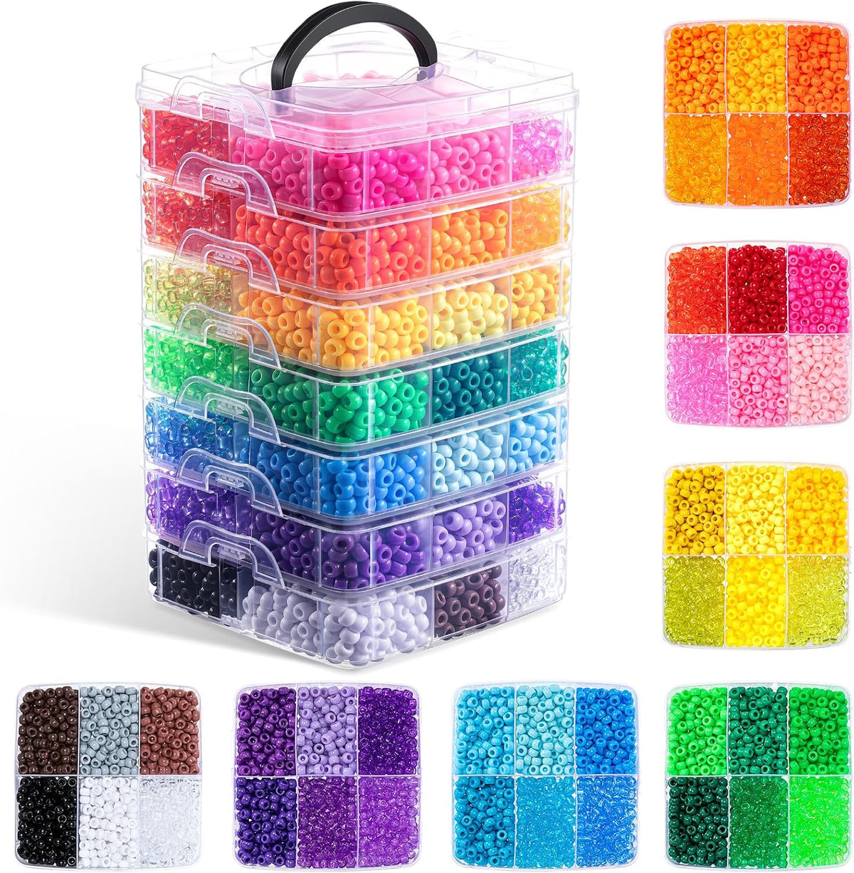 umikk 10000pcs pony beads, 42 colors kandi beads, main product view