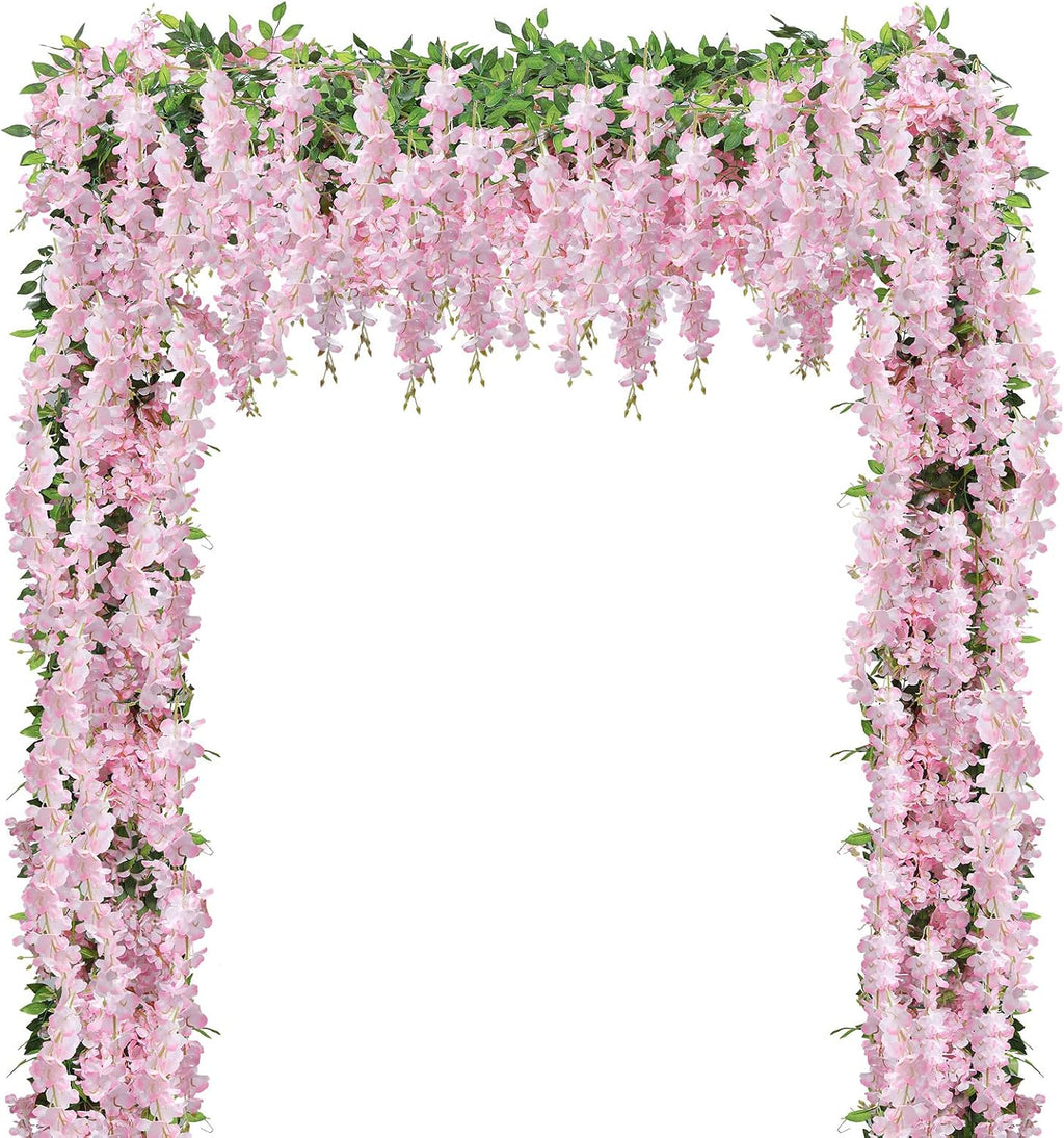 u'artlines 10pcs 7.2 ft/piece artificial wisteria garland pink, main product view