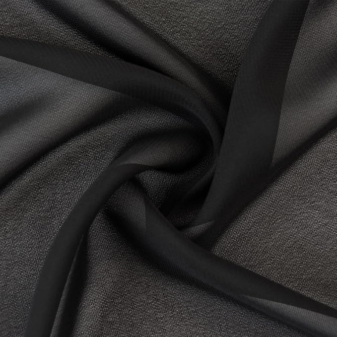 6Pack 9ft Chiffon Table Runner 14x108 Inch Sheer Romantic Table Runner for Wedding Birthday Party Bridal Shower Outdoor Decoration-Black
