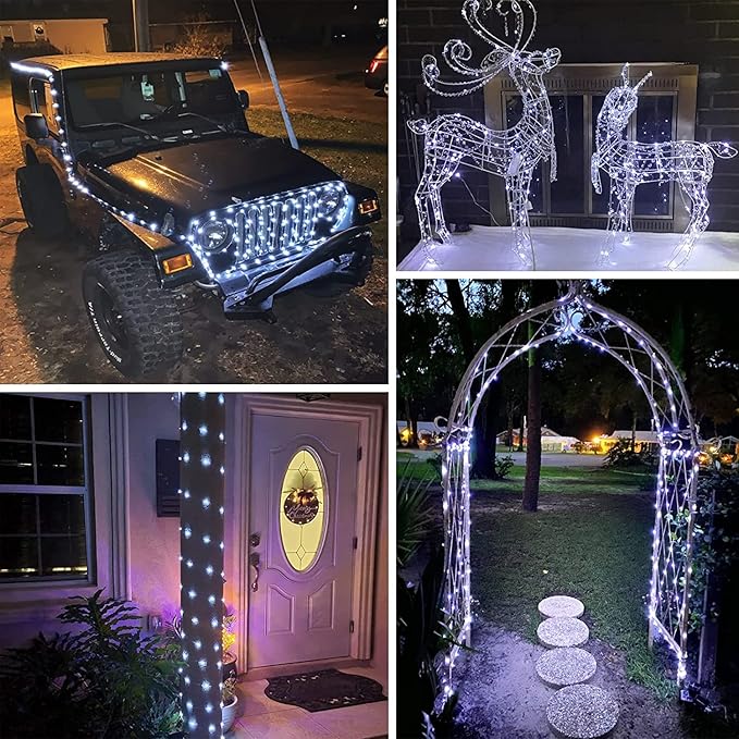 Cool White ⇋ Multicolor 66Ft 200LED Fairy Lights Plug in with Remote, Waterproof String Lights Outdoor 8 Modes Bedroom Decor, Twinkle Light for Girl's Room Garden Christmas Decorations