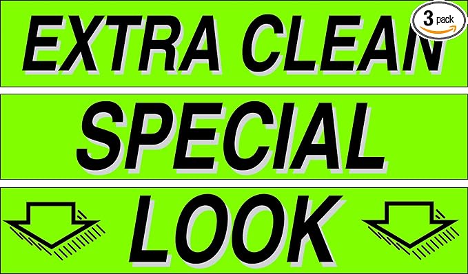 Ez-line Vinyl Windshield Stickers 3 Dozen 15 Inch Chartreuse Slogan Dealership Pro Pack for Car Lots (EZ115-Pack5)