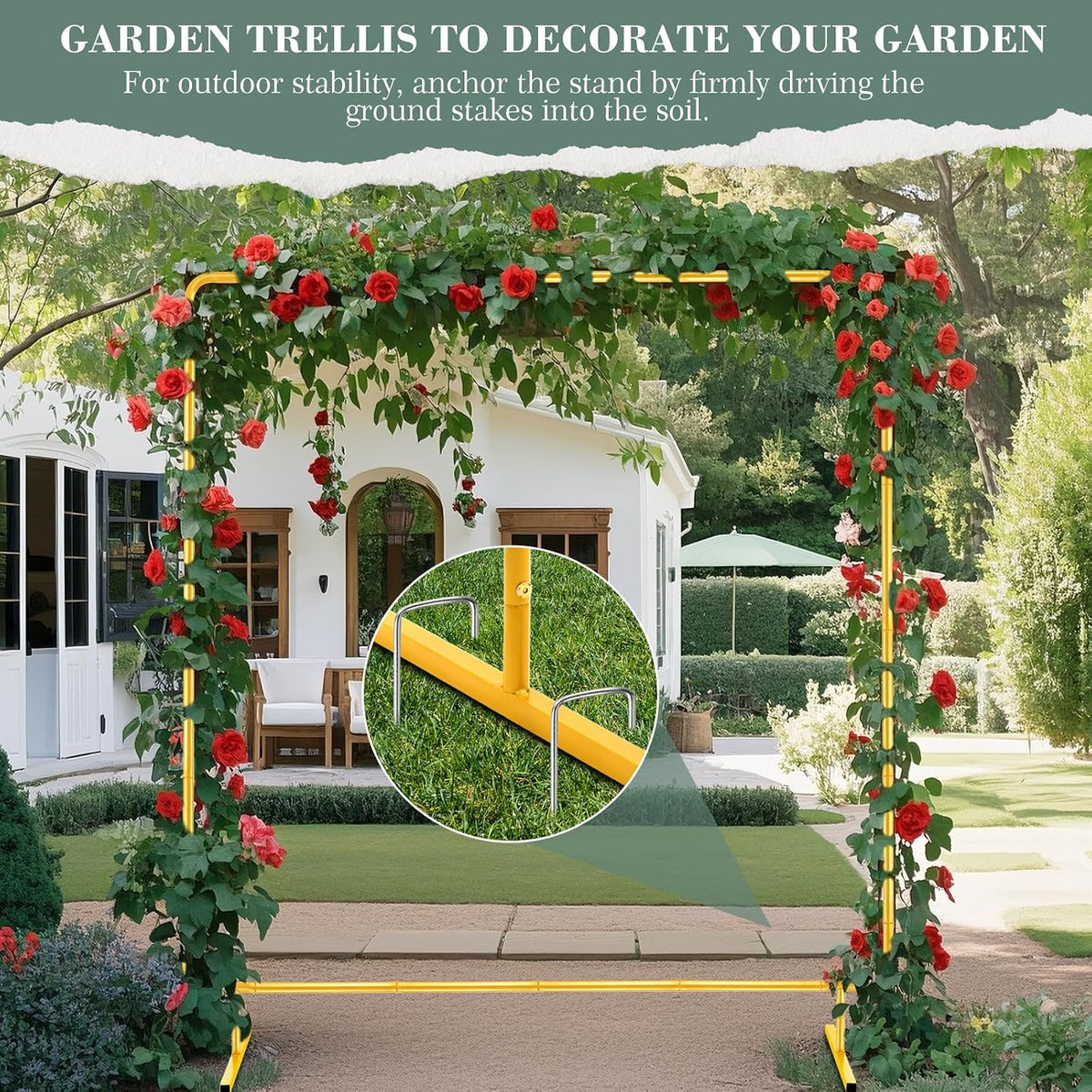 wellsign 6.6ftx6.6ft wedding balloon arch backdrop stand adjustable, side view