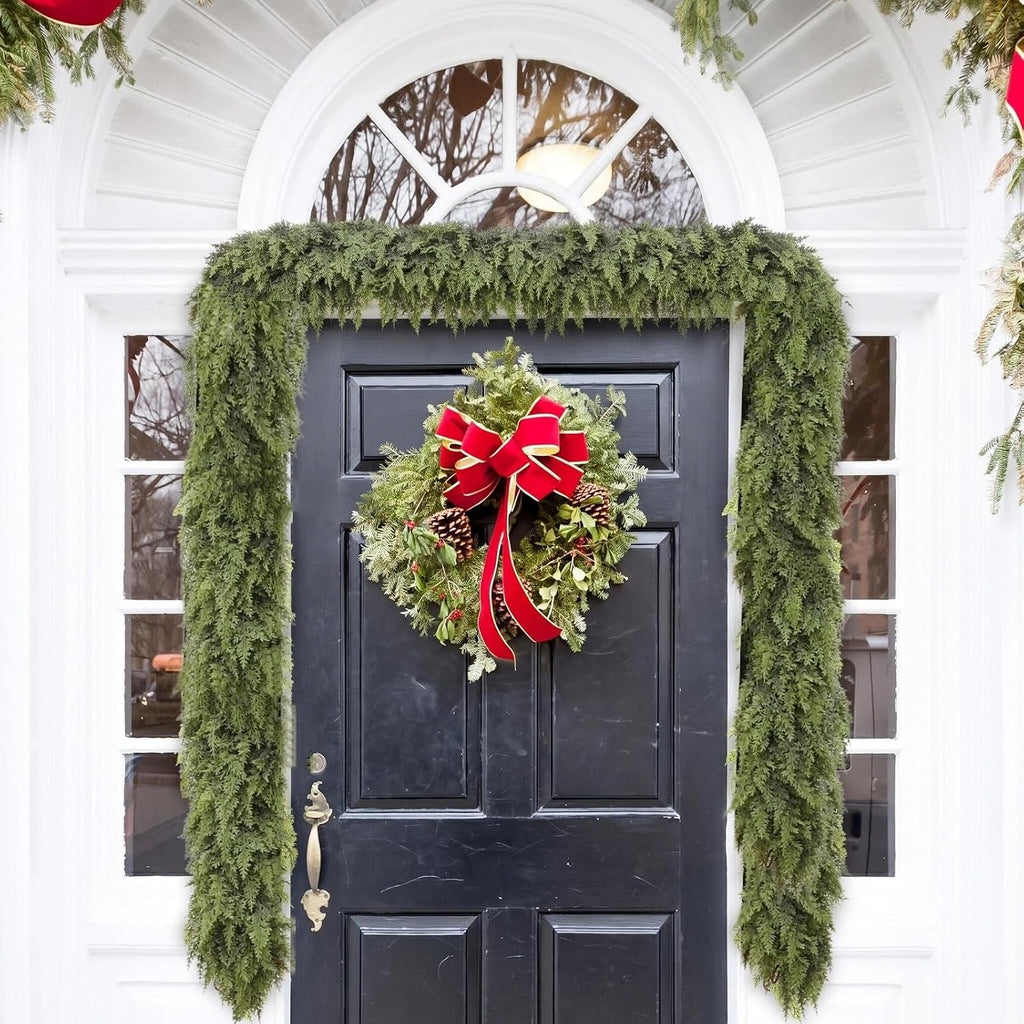 tasruwat deluxe 9 ft artificial christmas cedar garland, package contents