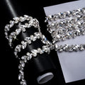5 yards silver base crystal rhinestones trim set, main product view