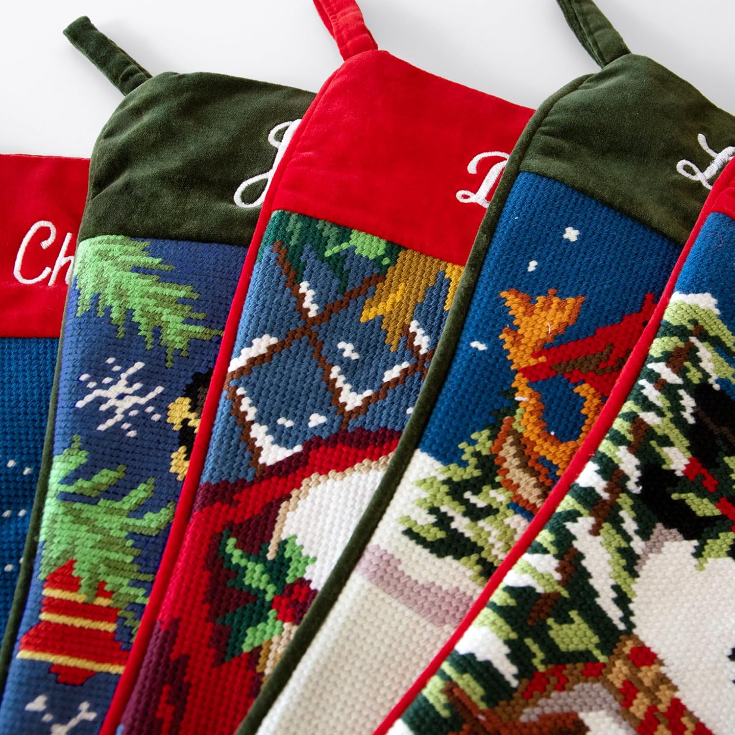 Let's Make Memories Personalized Needlepoint Christmas Stocking - Embroidered Family Stockings - Old-Fashioned Christmas Décor - Mantel Décor - 8"x17" - Customized Embroidered Name - Polar Bear