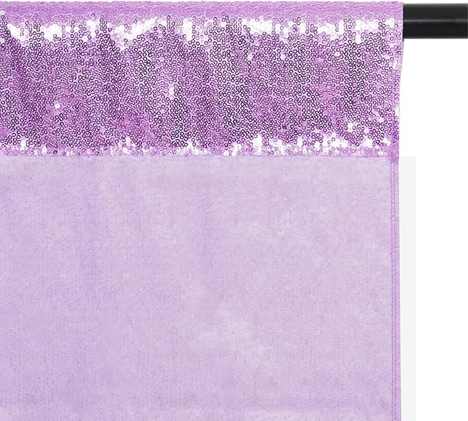 Poise3EHome 7Ft x 7Ft Lavender Sequin Backdrop, Glitter Thick Satin Sequin Background Drapes, Sequence Xmas Thanksgiving Backdrop for Wedding Party Holiday Festival Decor