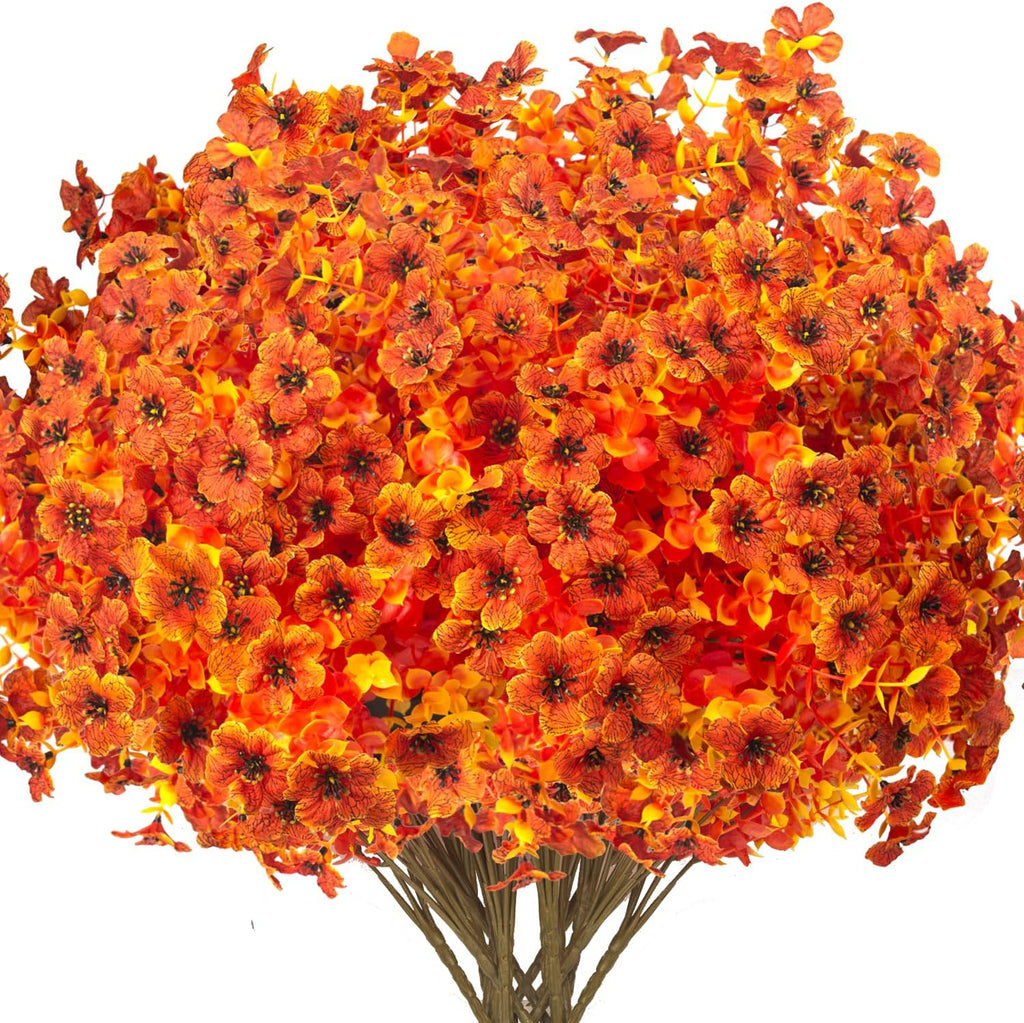 grunyia 16 bundles artificial fall flowers for outdoors, main product view