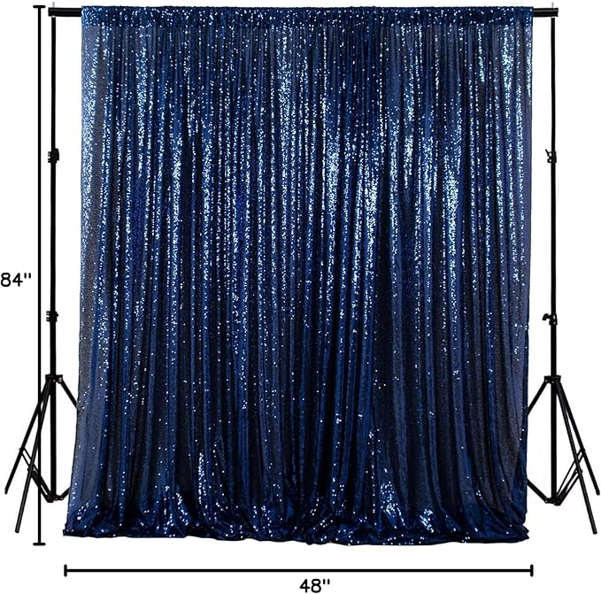 ShinyBeauty PHOTOBOOTH Background Best Choice-4FTx7FT-Sequin backdrops, Sequin Fabric,Wedding backdrops,Rust Backdrop,Sequin Curtains,Photography Backdrop (Buy it Now) (4FTx7FT, Navy Blue)