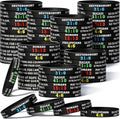 48 Pieces Bible Verse Bracelets Christian Scripture Bracelets Bulk Rubber Religious Silicone Bible Verses Wristbands Faith Hope Belief Inspirational Wristbands