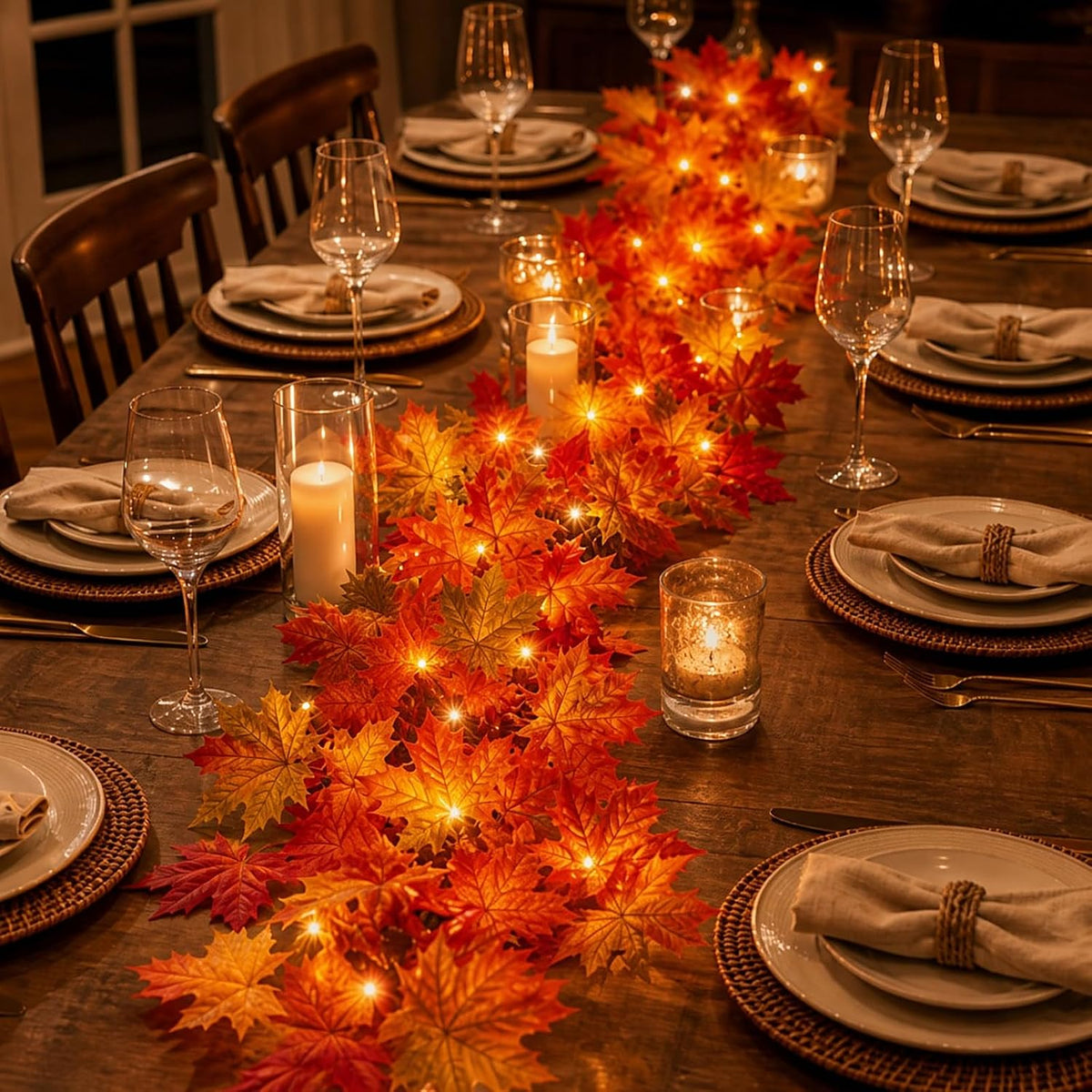 Fall Decor Fall Decorations for Home 9FT Plug in Fall Garland with Lights 50 ...