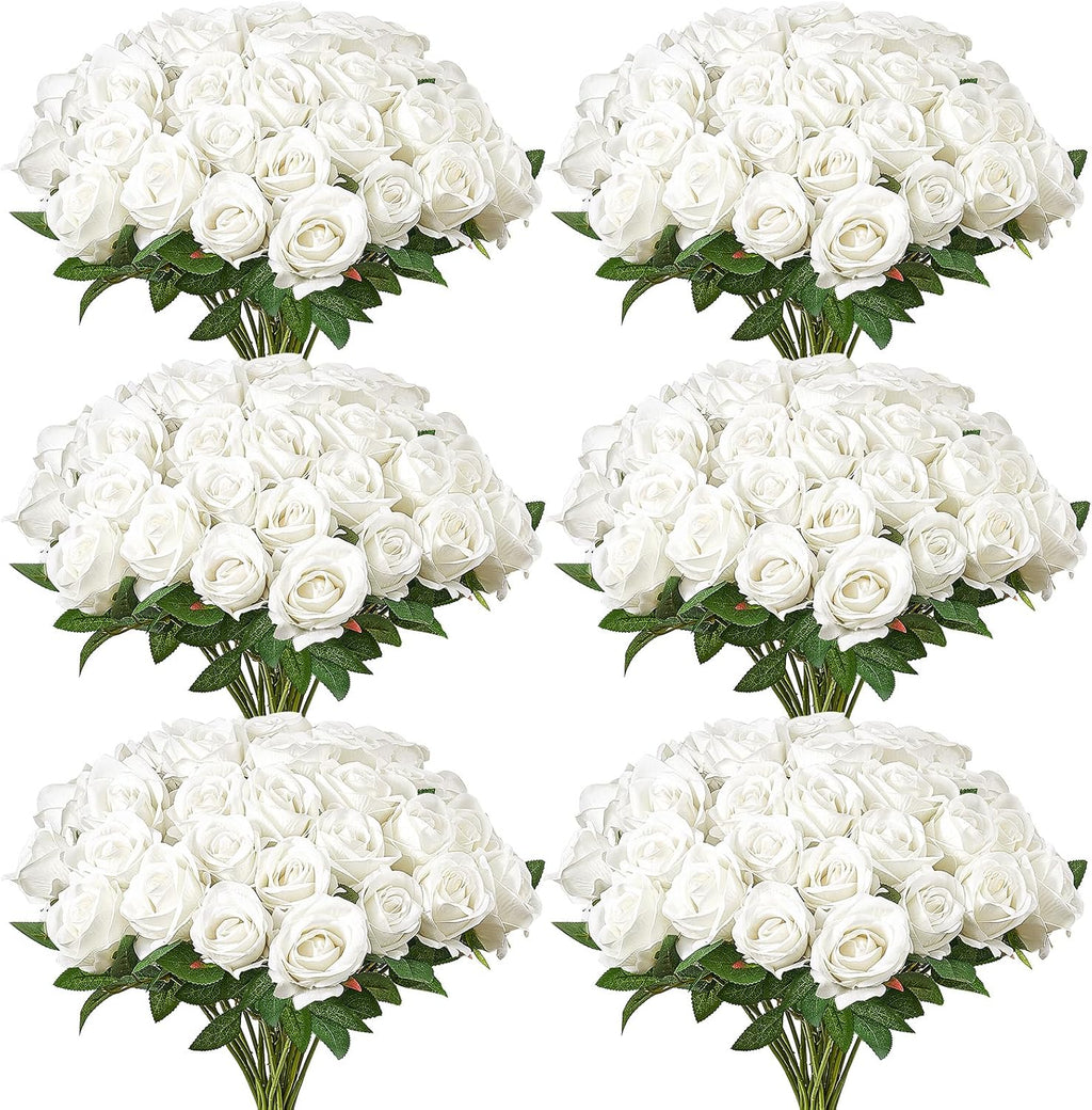 vevor artificial flowers, 120 pcs real looking white, main product view