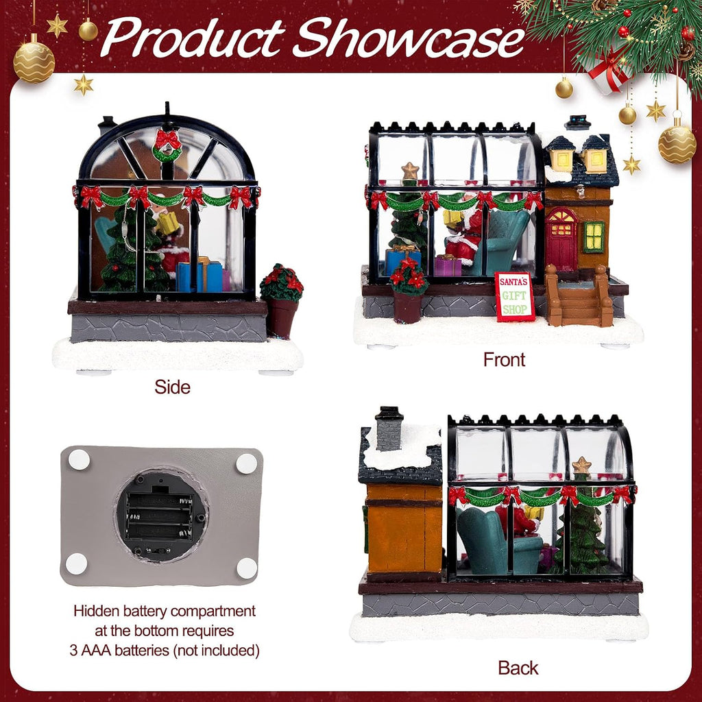 led lighted christmas village greenhouse - 6.1" village, package contents