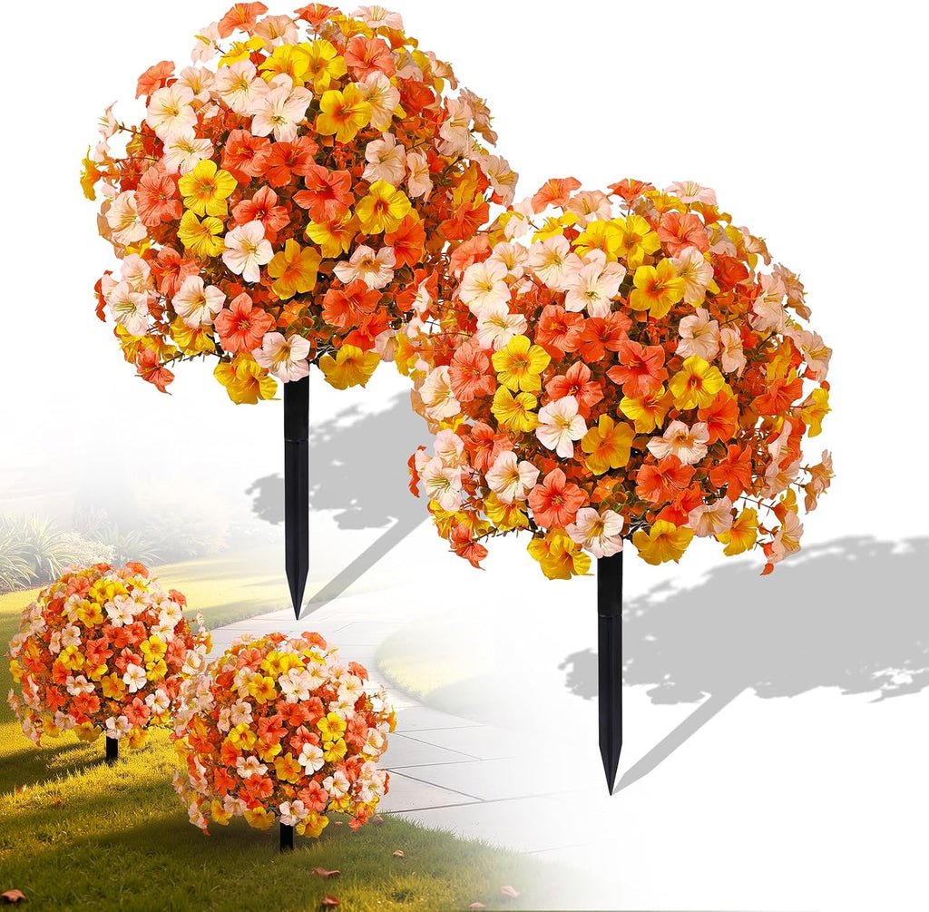 shareconn 2pcs artificial fall flowers for outdoors uv, main product view
