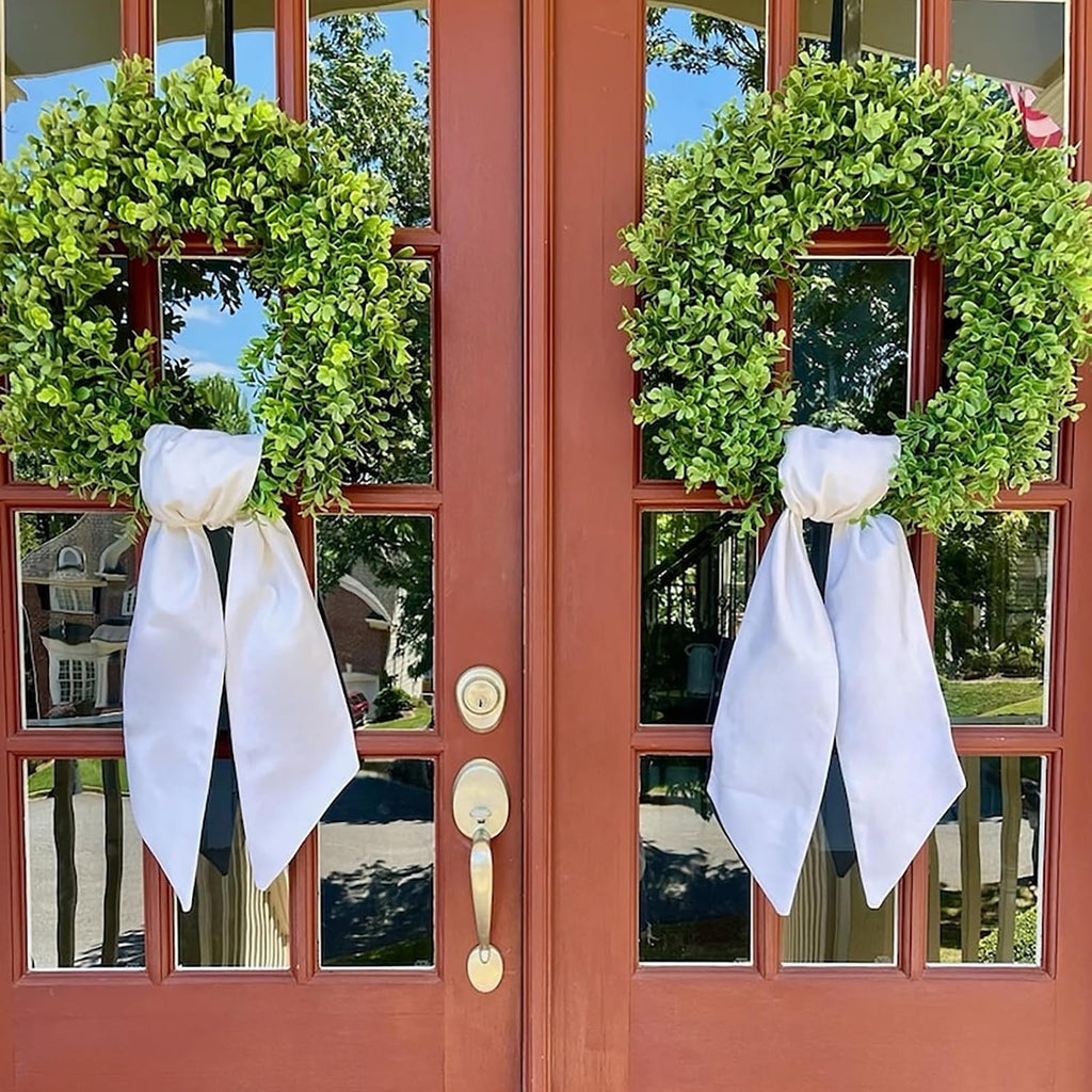 boxwood wreaths for front door artificial green spring on a desk or shelf