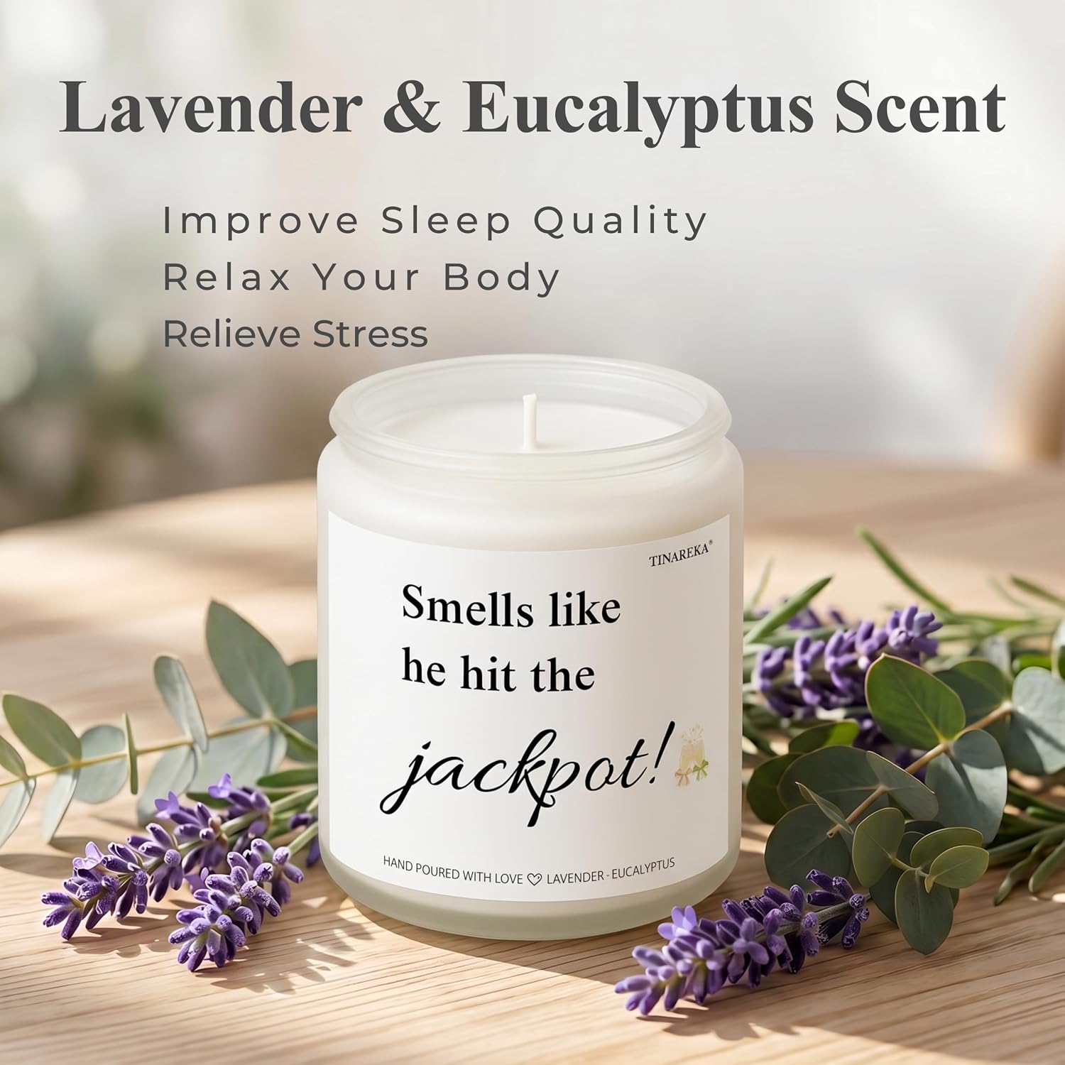 Engagement Candle – Funny Bridal Shower Gifts for Bride to Be | 7oz Lavender Eucalyptus Candle 100% Natural Soy Wax, 40 Hour Burn Time, Engagement Gifts for Women Bride