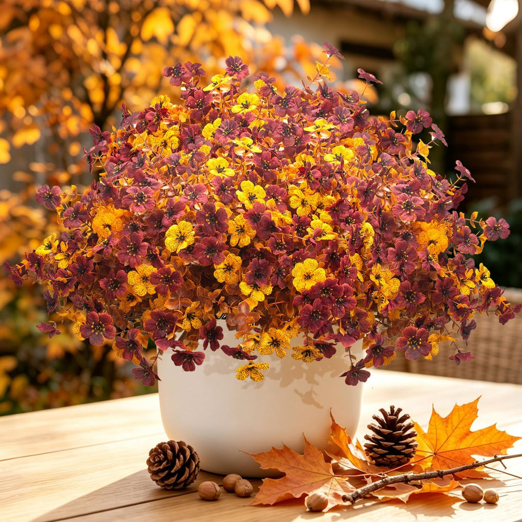 artificial fall flowers uv resistant outdoor autumn plants, side view