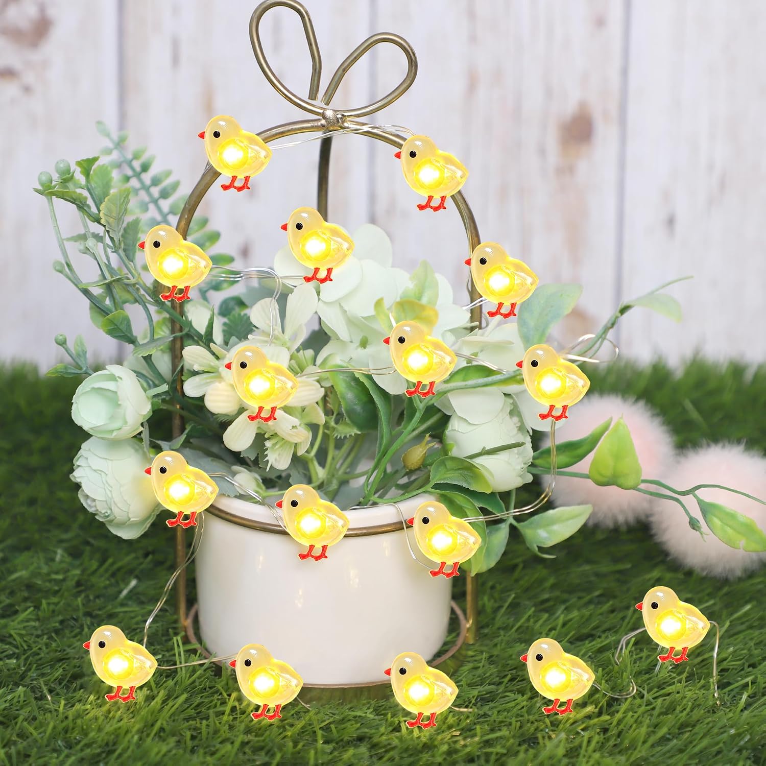 Impress Life Chicken String Lights, 10ft 30 LED Cute Fairy Lights Battery Operated & USB Powered, Remote & Timer Indoor Outdoor Decor Lights for Home Garden Bedroom