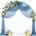 Wedding Arch Draping Fabric 29" x 19Ft Sheer Drapes for Backdrop Wedding Ceremony Reception Ceiling Decor Curtain Baby Bridal Shower Decoration (Dusty Blue, 3 Panels)