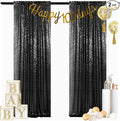 ShinyBeauty 2 Panels Black Sequin Backdrop | 7Ft x 7Ft Sparkly Photo Background | Halloween & Party Decor | Durable & Elegant Curtains | Perfect for Photography & Events
