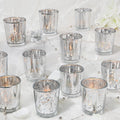 UPBUD Votive Candle Holders Set of 24, Speckled Mercury Silver Candle Holders for Wedding Centerpiece Table Decorations, Tealight Candle Holder for Party Bridal Shower Decor, Home Decor