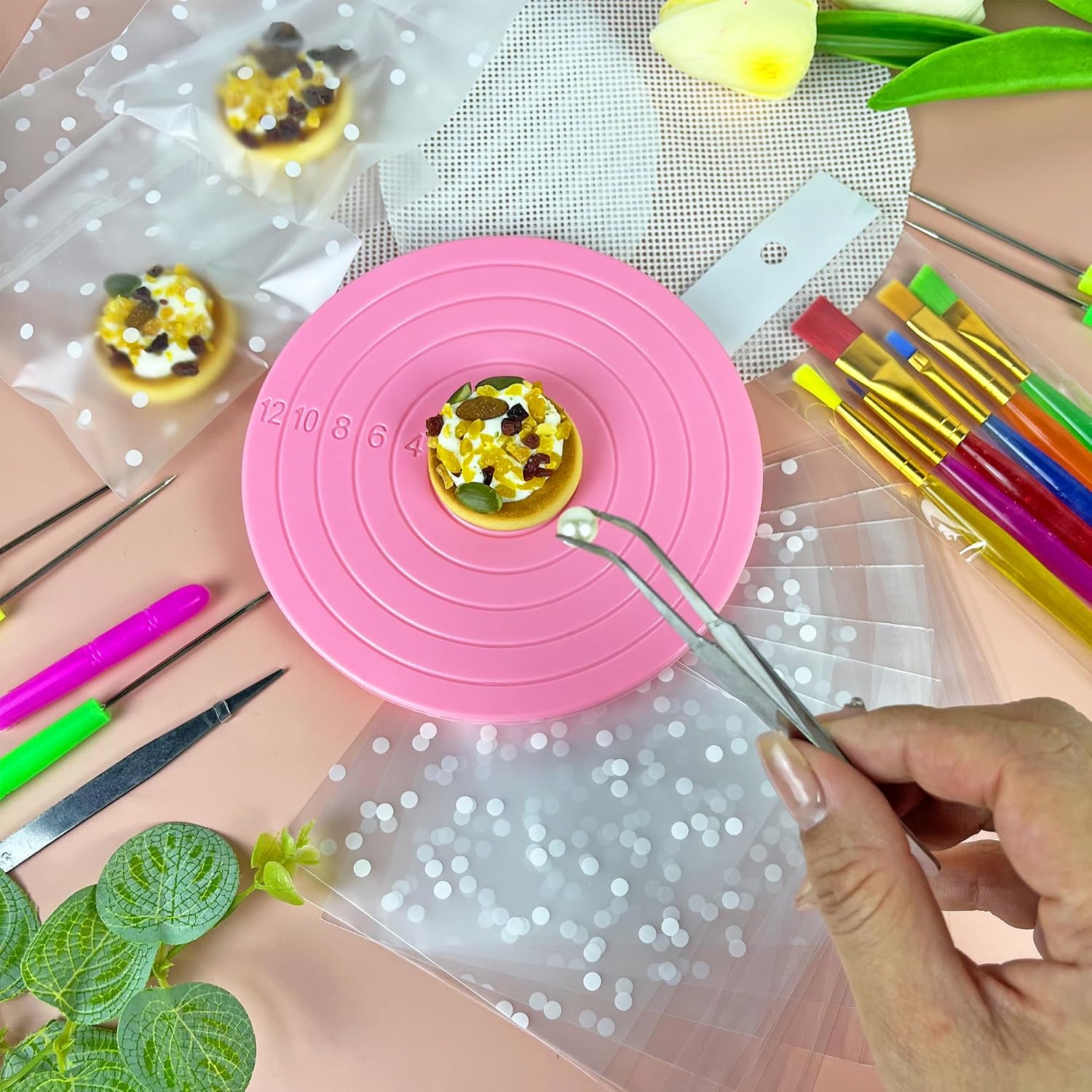 67 PCS Cookie Decorating Kit Supplies Including Turntable Brushes Scribe Needle Bags for Cookie Cupcake Cake Decoration