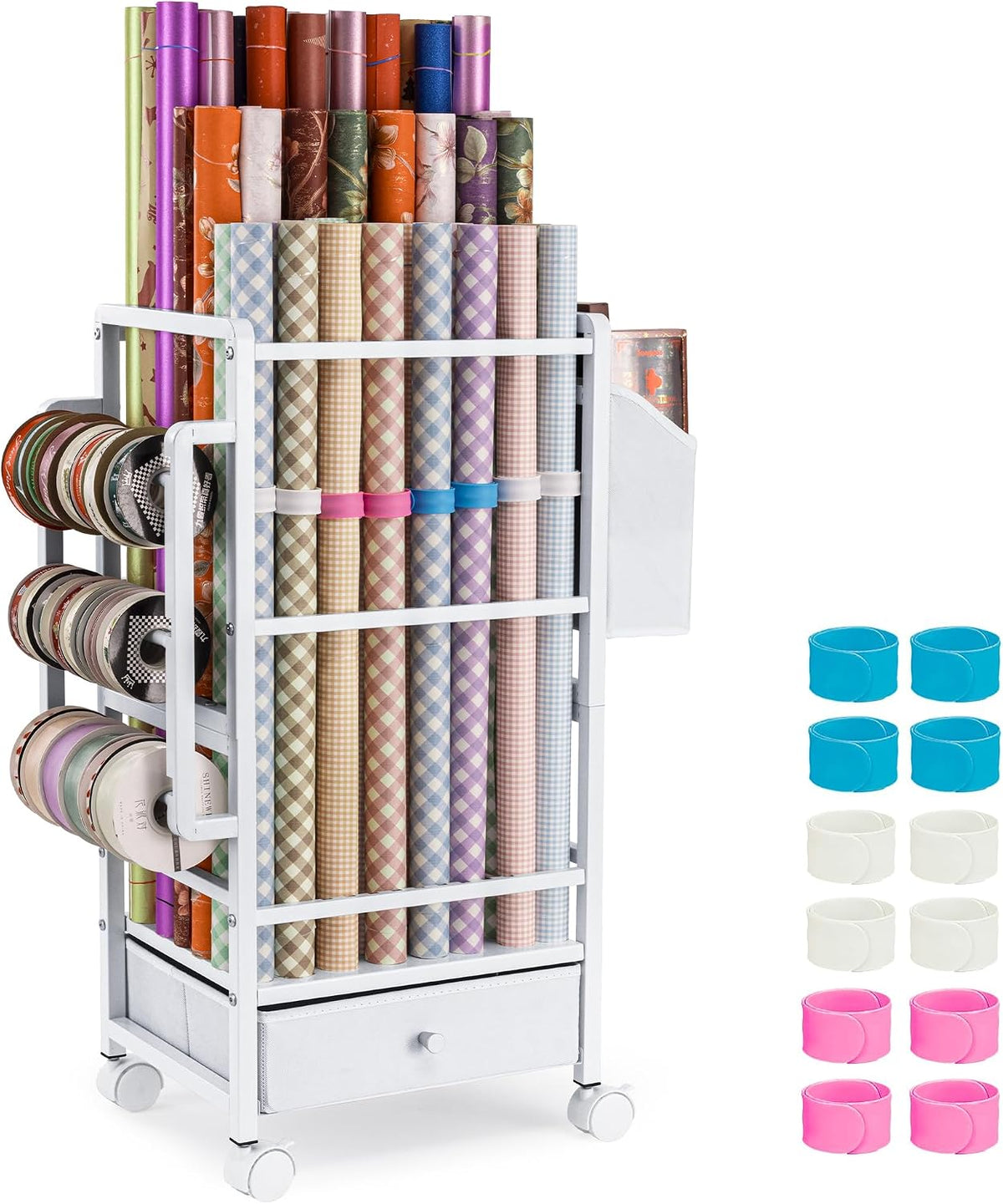 aquzee wrapping paper storage, wrapping paper cart with shown in use