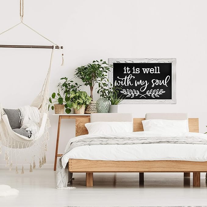 Loddie Doddie Magnetic Boards for Walls - 20" x 30" Rustic White Wood Frame - Erasable Surface & Holds Magnets - Note & Photo Display - Easy Hang with Included Hardware