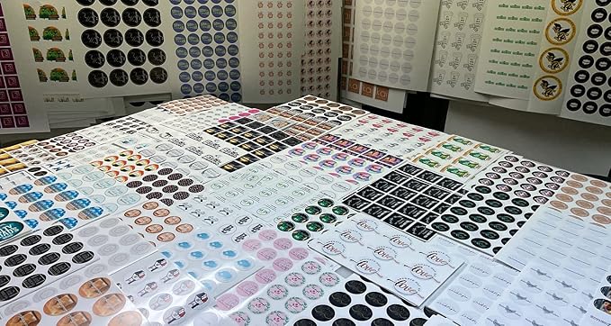 avgrafx 1.5 Inches Custom Sticker Personalized Labels Waterproof Dishwasher Safe Made USA, Custom Labels Business or Image Personalize Your Business Stickers