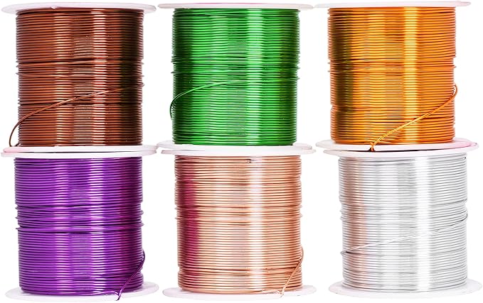 Mandala Crafts 22 Gauge Anodized Aluminum Craft Wire for Jewelry Making - 450 FT Colored Flexible Assorted Wire - Bendable for Bonsai Armature Crafting Sculpting