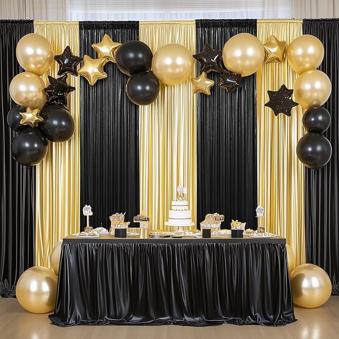 30x10 ft Wrinkle Free Gold Sequin Backdrop Curtain for Parties,Thick Not Fall Glitter Wedding Drape Backdrop,6 Panels 5x10ft Shimmer Photo Wall Back Drop Cloth for Graduation Photography Background