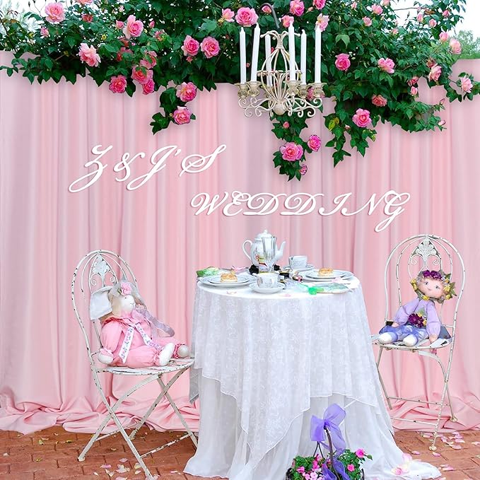 MEETSKY Pink Backdrop Curtain for Parties Baby Shower Pink Photo Curtains with Rod Pockets Backdrop Drapes Privacy Fabric Decoration for Wedding Birthday Gril Party Home Decor, 5ft x 10ft, 2 Panels