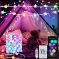 Smart Star Fairy Lights Color Changing String Lights APP Control for Dorm | 33Ft 66LED, 16 Million Colors, Remote, DIY, Music Sync, Twinkle Lights for Kid's Bedroom Classroom Christmas Decor,USB Plug