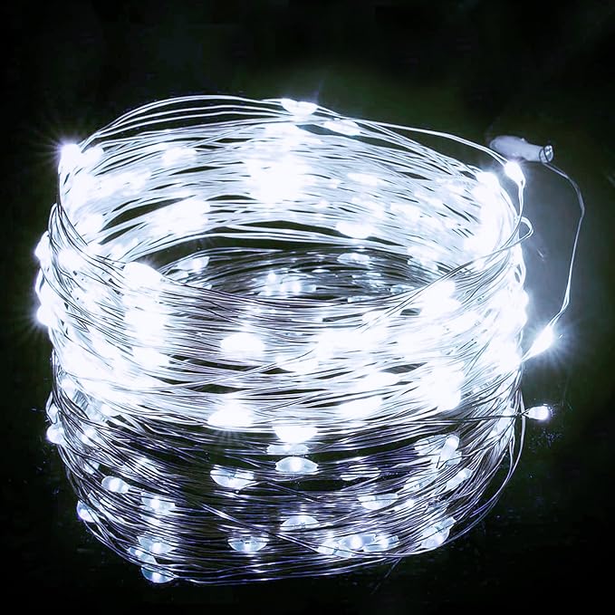 8 Pack White Fairy Lights 7Ft 20 LED Twinkle String Lights 3 Modes Battery Operated Waterproof Firefly Starry for Mason Jar Party Wedding Christmas Valentines Day Table Centerpieces,Cold White
