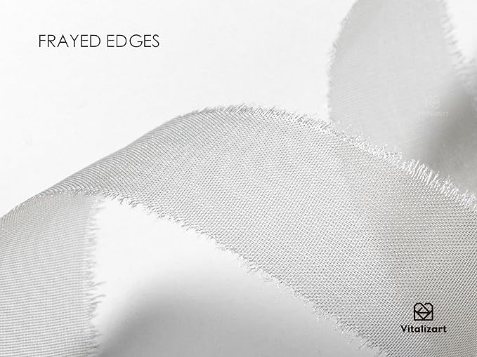 Vitalizart Organza Ribbon Frayed Sheer Organza White Pink Grey Set 3/8" Silk Like Ribbons for Valentines Day Gift Wrapping Craft Flower Bouquet Wedding Invitations Mesh Fabric 15 Yards