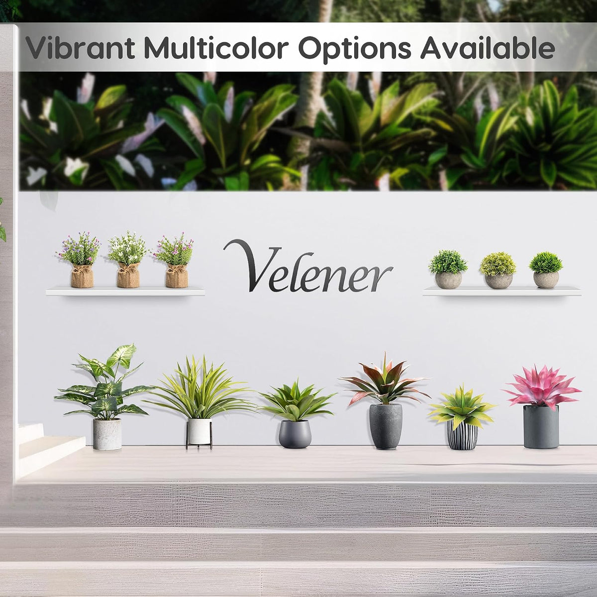 velener 28 inch artificial agave plants outdoor set, front angle view