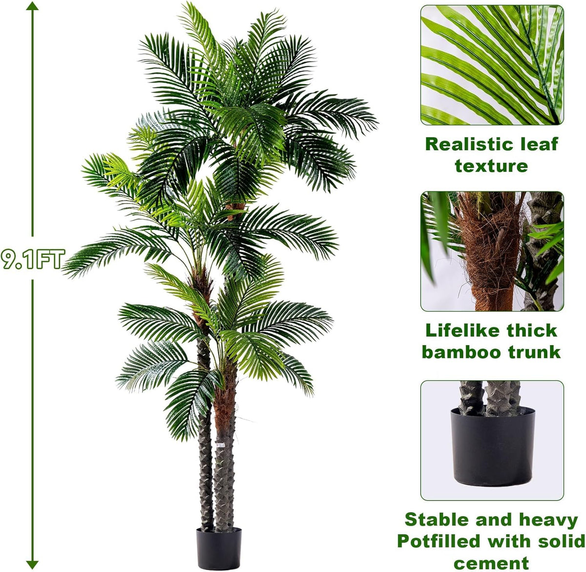 erimda 9.1ft artificial phoenix palm tree artificial plants shown in use