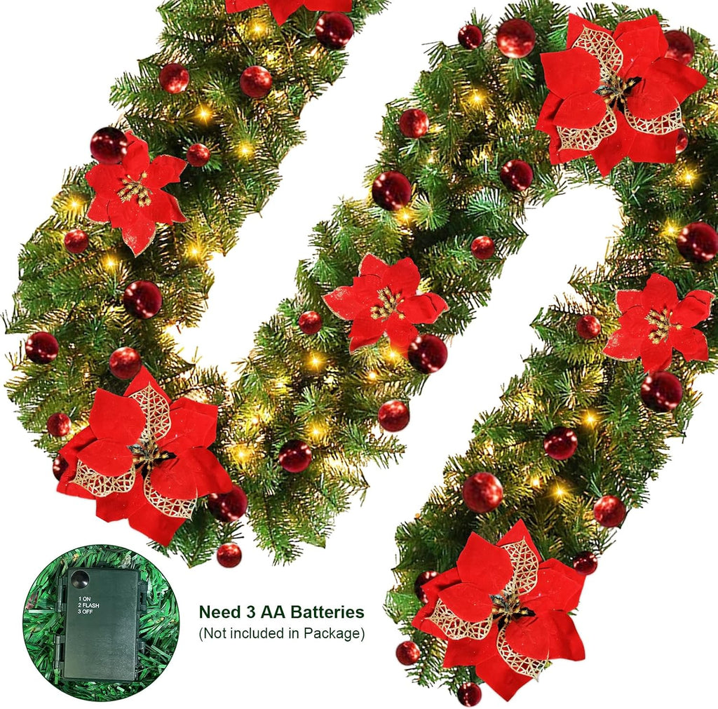 christmas garland, 8.8 ft christmas rattan christmas artificial, package contents