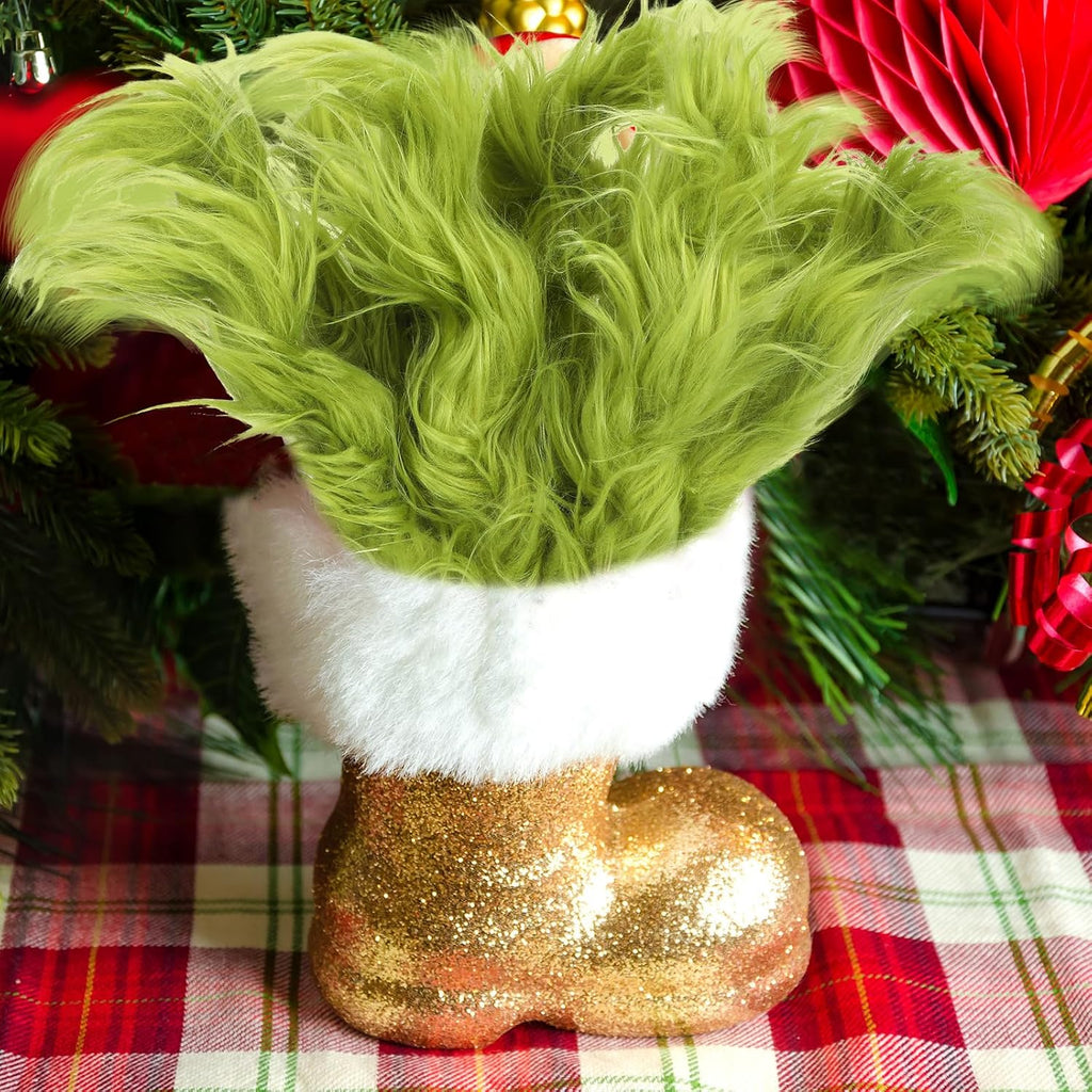 Thiccywoov 10 Pcs Lime Green Furry Christmas Tree Picks Topper Glitter Curly Berry Ornaments Lime Fake Christmas Decorations Candy Picks for Tree Wreath Crafts Vase Filler Home (Classic)