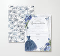 M Market On Mainstreet Quinceanera Party Invitations w/White Envelopes, 25 Count, Made In The USA (25, Blue Quinceanera)