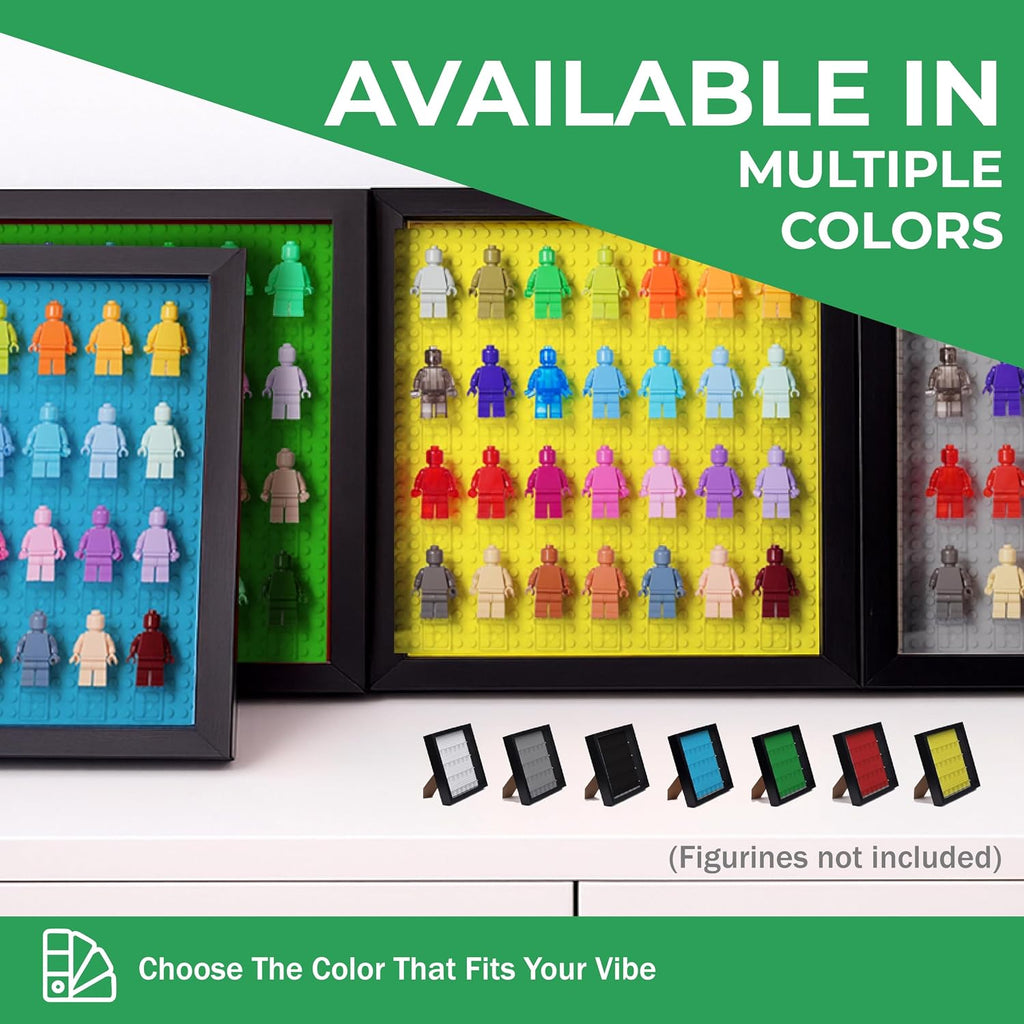 tapeera black wooden minifigure display case - memorabilia, package contents