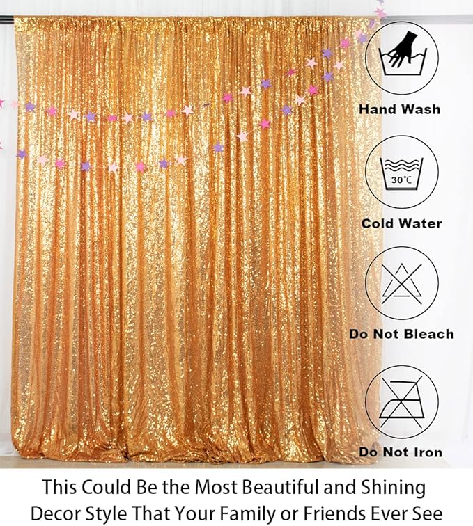 ShiDianYi 4FTX6FT-Gold-SEQUIN Photo Backdrop,Party/Prom Photography Background,Wedding Photo Booth (Gold)