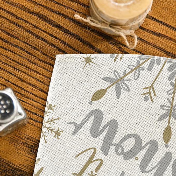 Artoid Mode Christmas Snowflakes Wedge Shape Placemats for Round Table Set of 6, Let it Snow Winter Winter Seasonal Kitchen Dining Table Decoration for Indoor Party Home