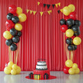 10ftx12ft Wrinkle Free Red Backdrop Curtain, 2 Panels 12FT Height Red Wedding Backdrop Drapes, Silky Polyester Back Drop Cloth for Birthday Photography Background Party Backdrop Draping
