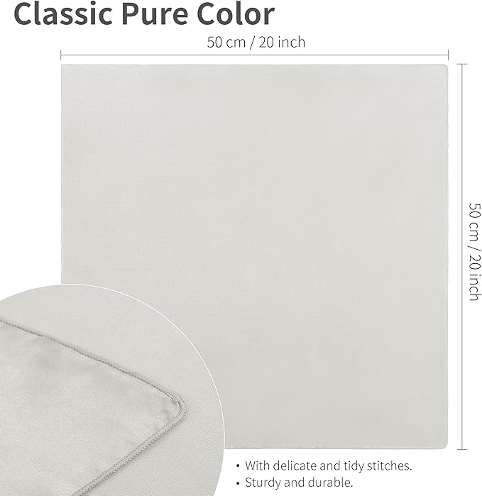 Aneco 16 Pack Square Satin Napkin Bright Silk Table Napkin Soft Smooth Fabric Table Napkin for Wedding Banquet Party Decoration, Grey, 20 x 20 Inch