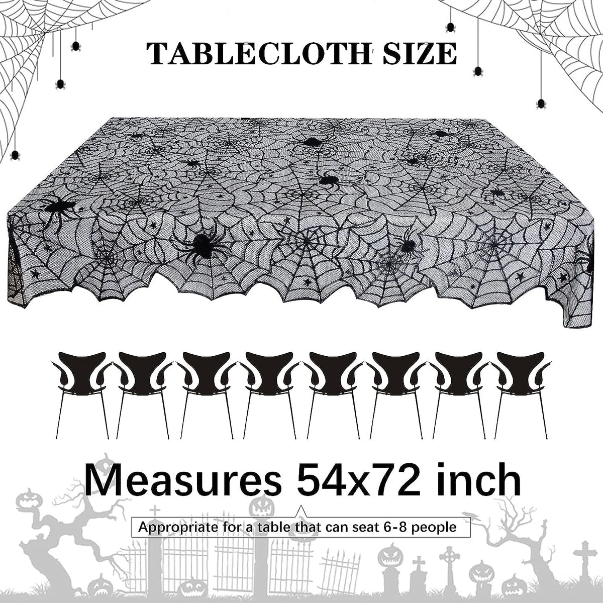 Halloween Lace Tablecloths Black Table Cloths Spiderweb Table Fabrics Decor