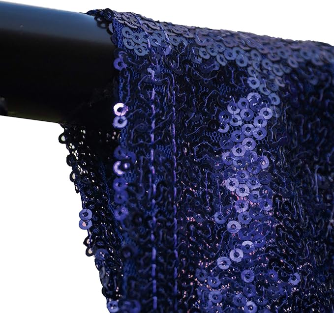 JYFLZQ Navy Blue Sequin Backdrop Curtains 4ft x 8ft 2 Panel Glitter Photo Booth Backdrops Sparkly Photography Background Drapes for Parties Wedding Bridal Showers