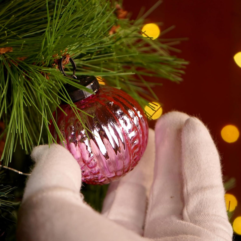 IndianShelf 12 Vintage Christmas Ornaments Multi Glass Christmas Balls Unique Large Ornaments for Christmas Tree, Halloween, New Year, Valentine Day, Holidays, Event & Wedding Party Decor- 2 Inch